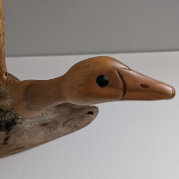 Driftwood Sculpture Real Wood Duck Finished By Noble A Needham 1989 Hand carved - Picture 4 of 11